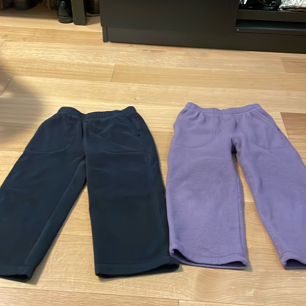 2 Pairs Hanna Andersson Fleece Pants with Pockets, Size 100